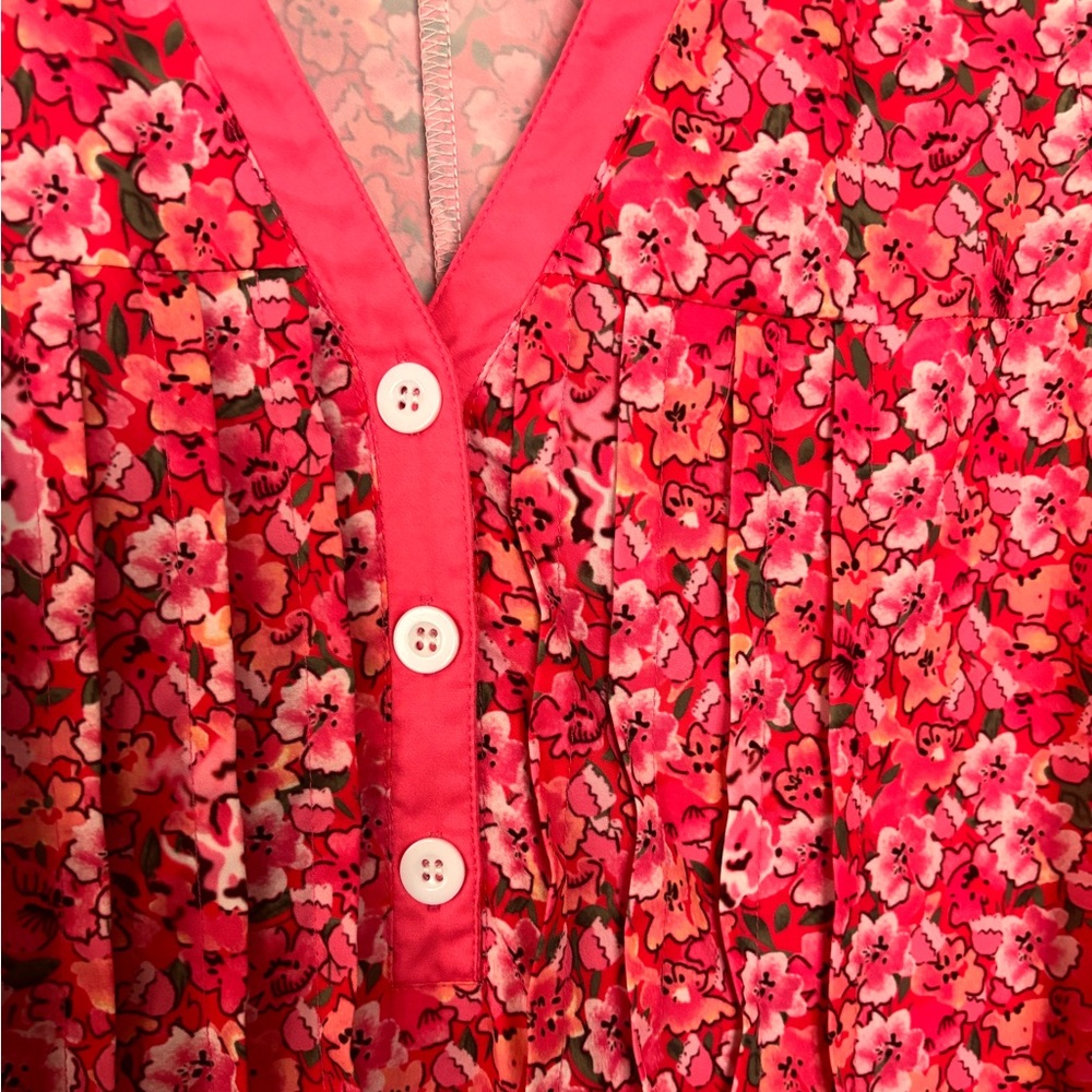 Pink floral sleeveless dress